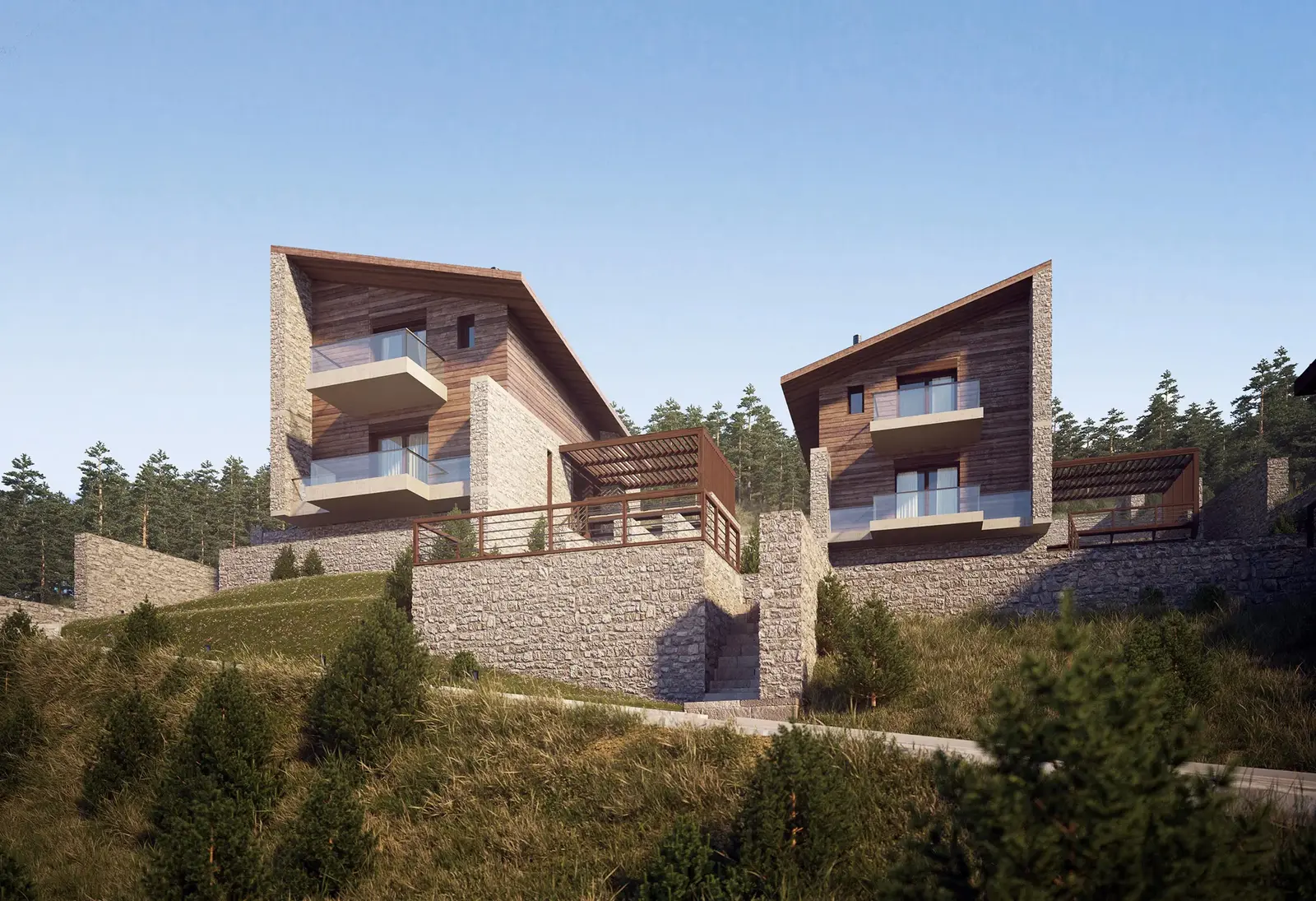 فيلا أنيقة بإطلالة جبلية وتصميم حديث