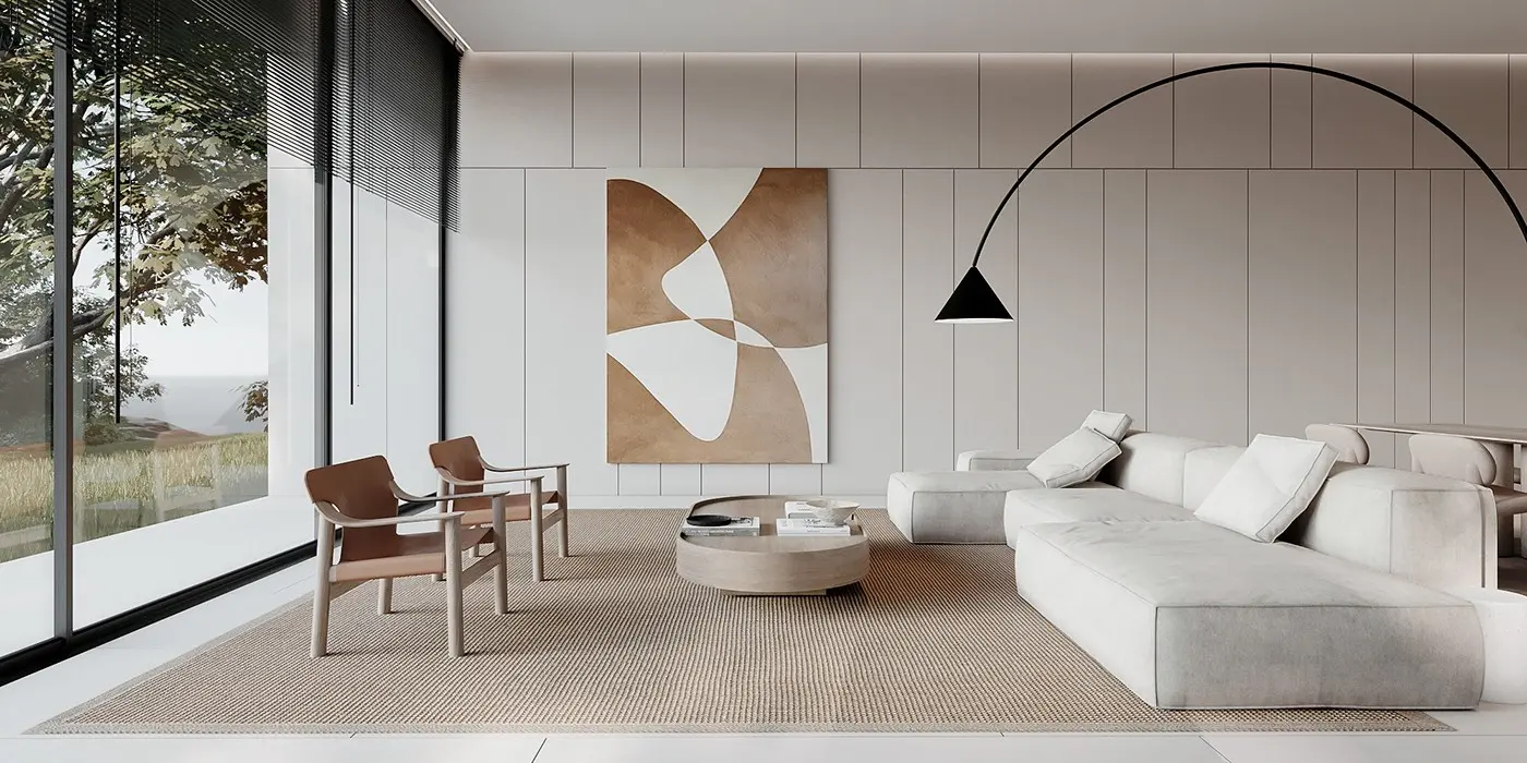 فيلا بتصميم عصري مع مساحات داخلية رحبة