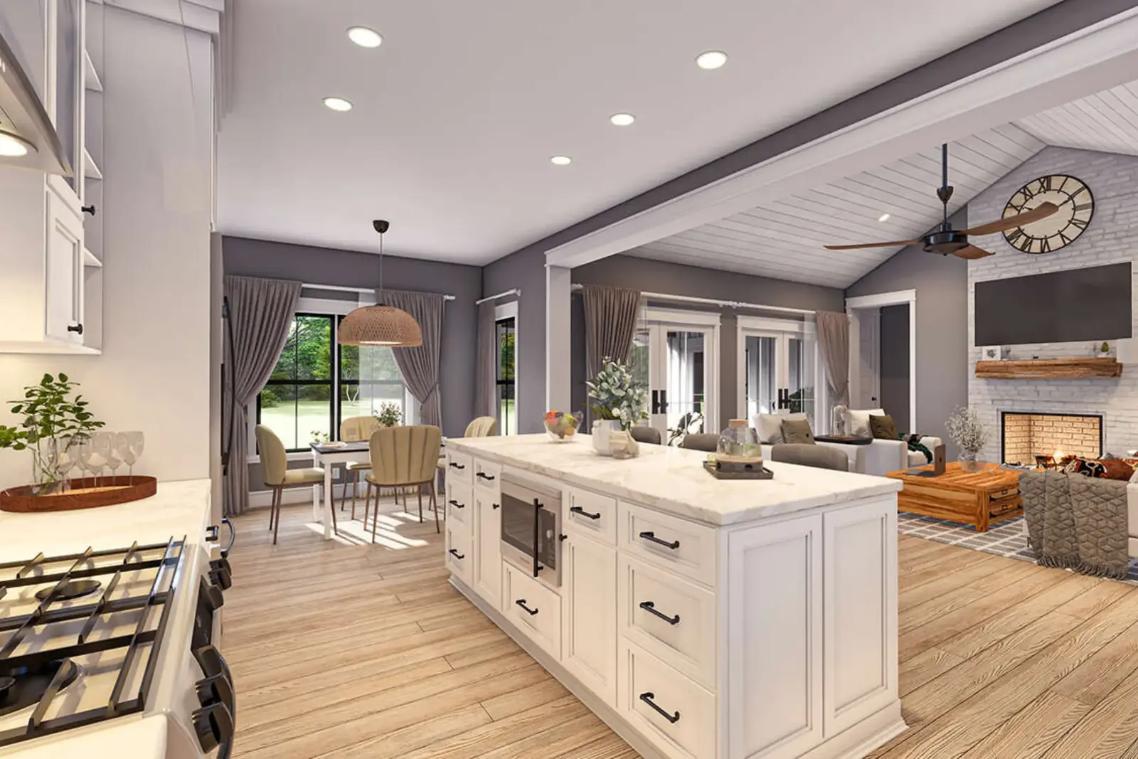 دوبلكس جميل بتصميم عصري ومخطط مفتوح