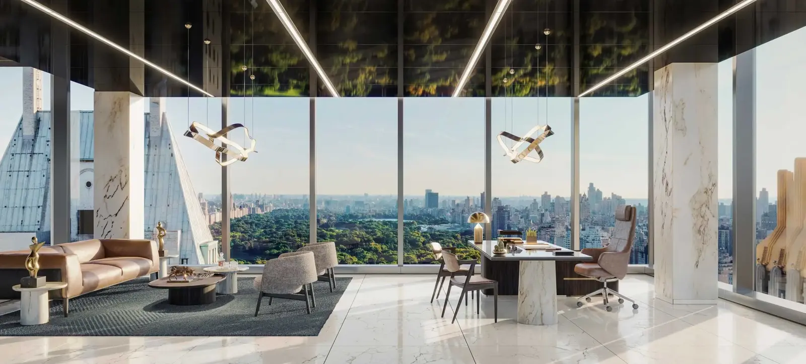 جناح مكتب أنيق مع إطلالات رائعة على المدينة
